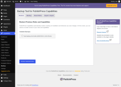 Page screenshot: Capabilities &rarr; Backup