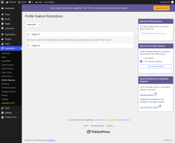 Page screenshot: Capabilities &rarr; Profile Features
