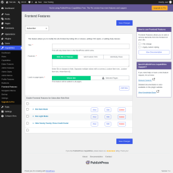 Page screenshot: Capabilities &rarr; Frontend Features