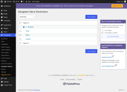 Page screenshot: Capabilities &rarr; Navigation Menus
