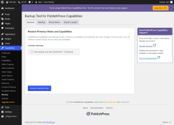Page screenshot: Capabilities &rarr; Backup