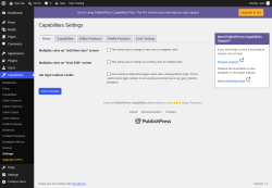 Page screenshot: Capabilities &rarr; Settings