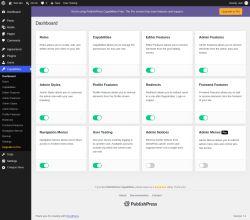 Page screenshot: Capabilities &rarr; Dashboard
