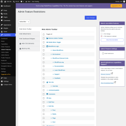 Page screenshot: Capabilities &rarr; Admin Features