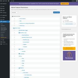 Page screenshot: Capabilities &rarr; Admin Features