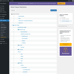 Page screenshot: Capabilities &rarr; Admin Features