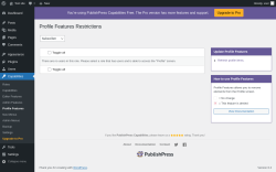 Page screenshot: Capabilities &rarr; Profile Features