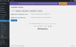 Page screenshot: Capabilities &rarr; Settings
