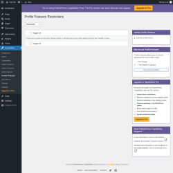 Page screenshot: Capabilities &rarr; Profile Features