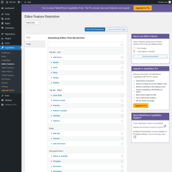 Page screenshot: Capabilities &rarr; Editor Features