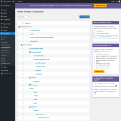 Page screenshot: Capabilities &rarr; Admin Features