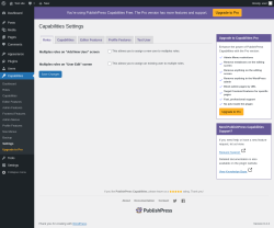 Page screenshot: Capabilities &rarr; Settings