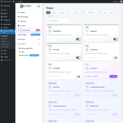 Page screenshot: Captain Widgets Kit