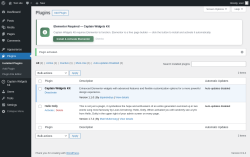 Page screenshot: Plugins &lsaquo; Test site &mdash; WordPress