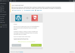 Page screenshot: Captcha Setup ‹ Test site — WordPress