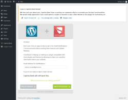 Page screenshot: Captcha Setup ‹ Test site — WordPress