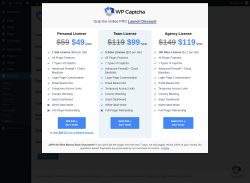 Page screenshot: Settings → Captcha