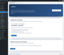 Page screenshot: Card Oracle &rarr; Demo Data