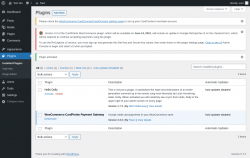 Page screenshot: Plugins ‹ Test site — WordPress