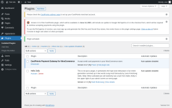 Page screenshot: Plugins ‹ Test site — WordPress