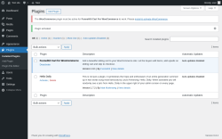 Page screenshot: Plugins ‹ Test site — WordPress