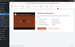 Page screenshot: CartFlows → Funnels