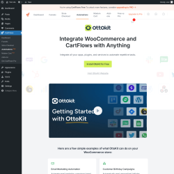 Page screenshot: CartFlows → AutomationsNew