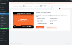 Page screenshot: CartFlows &rarr; Funnels