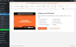 Page screenshot: CartFlows &rarr; Funnels