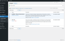 Page screenshot: Plugins &lsaquo; Test site &mdash; WordPress