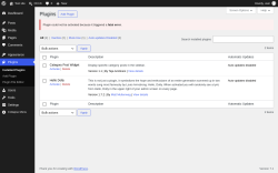 Page screenshot: Plugins &lsaquo; Test site &mdash; WordPress