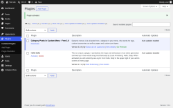 Page screenshot: Plugins &lsaquo; Test site &mdash; WordPress