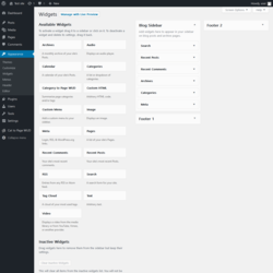 Page screenshot: Widgets &lsaquo; Test site &mdash; WordPress