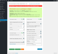 Page screenshot: Page Category WUD &lsaquo; Test site &mdash; WordPress