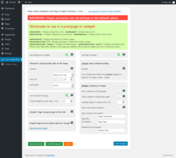 Page screenshot: Page Category WUD &lsaquo; Test site &mdash; WordPress