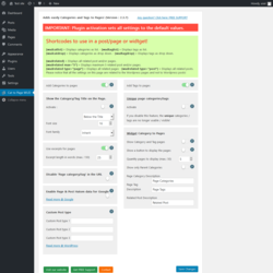 Page screenshot: Page Category WUD &lsaquo; Test site &mdash; WordPress