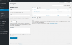 Page screenshot: Pages &rarr; Categories