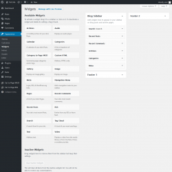 Page screenshot: Widgets &lsaquo; Test site &mdash; WordPress