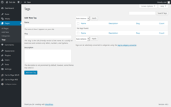Page screenshot: Pages &rarr; Tags