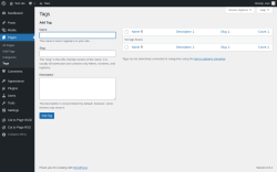 Page screenshot: Pages &rarr; Tags