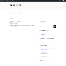 Page screenshot: Test site &ndash; Just another WordPress site