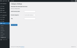 Page screenshot: Settings &rarr; Category List
