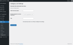 Page screenshot: Settings &rarr; Category List
