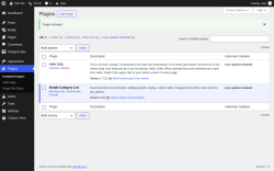 Page screenshot: Plugins &lsaquo; Test site &mdash; WordPress