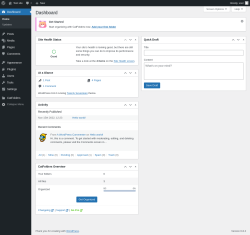 Page screenshot: Dashboard ‹ Test site — WordPress