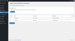 Page screenshot: Checkout Fields