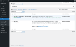 Page screenshot: Plugins &lsaquo; Test site &mdash; WordPress