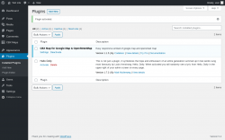 Page screenshot: Plugins &lsaquo; Test site &mdash; WordPress