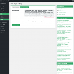 Page screenshot: CBX Maps &rarr; Setting &rarr; Demo & Shortcodes