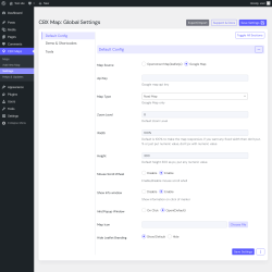Page screenshot: CBX Maps &rarr; Settings